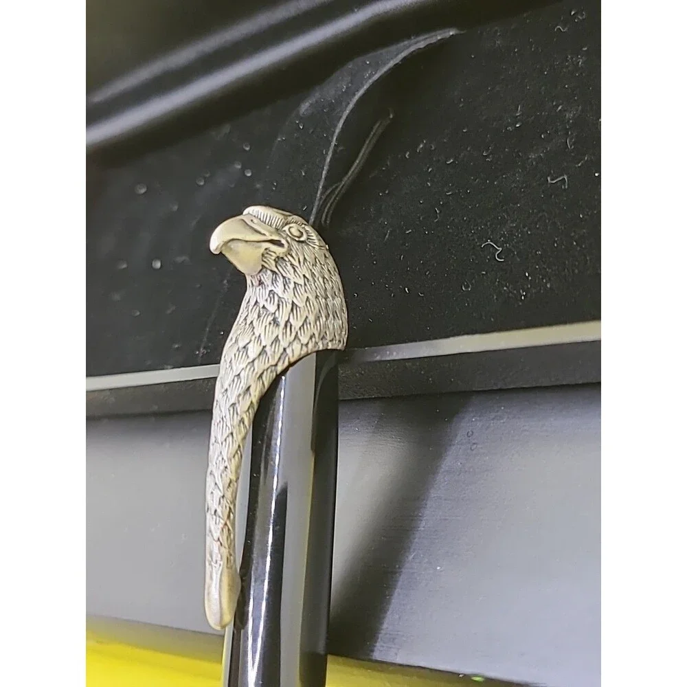 Artex American Eagle Black Silvertone vintage Ballpoint Pen Plain No Logo